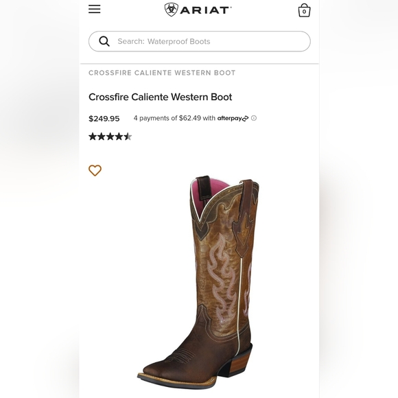 Ariat Crossfire Caliente Weathered Brown Cowboy Boot Women's sz 7.5 - Picture 5 of 5